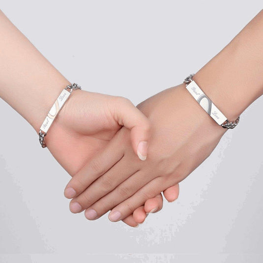 Couple Bracelet His Her Real Love Distance Stainless Steel - Garimas