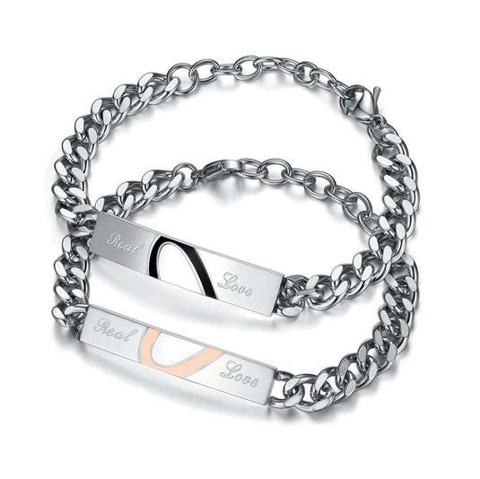 Couple Bracelet His Her Real Love Distance Stainless Steel - Garimas