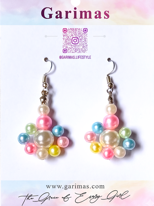 Girls Earring With Premium Glossy Beads Multicolour