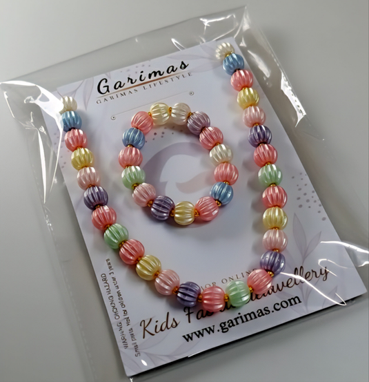 Multicolor Necklace and Bracelet Set for Baby Girls | GARIMAS