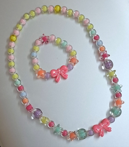 Girls Multicolor beaded Necklace with Bracelet | GARIMAS