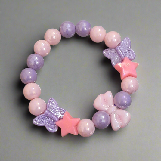 Girls Pink and Purple Necklace and Bracelet Combo | GARIMAS