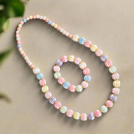 Multicolor Necklace and Bracelet Set for Baby Girls | GARIMAS