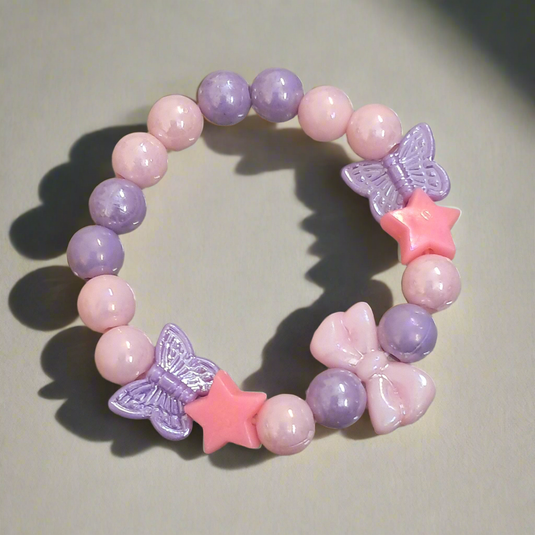 Girls Pink and Purple Necklace and Bracelet Combo | GARIMAS