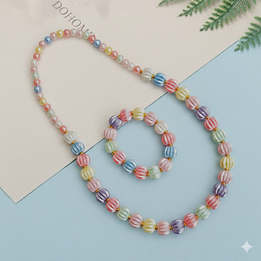 Multicolor Necklace and Bracelet Set for Baby Girls | GARIMAS
