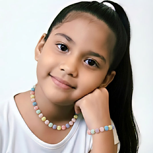 Multicolor Necklace and Bracelet Set for Baby Girls | GARIMAS