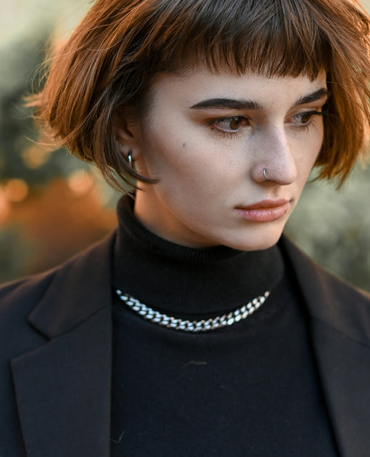a person with a necklace