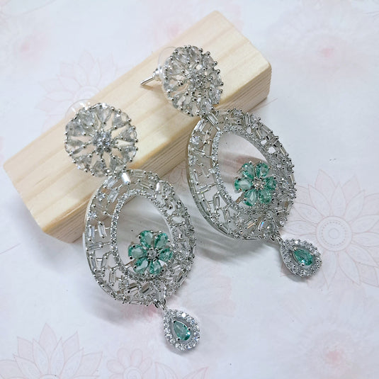 Aqua Green American Diamond Earring