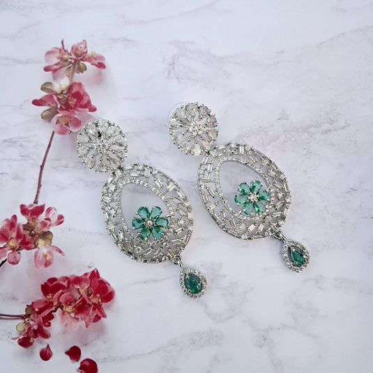 Aqua Green American Diamond Earring