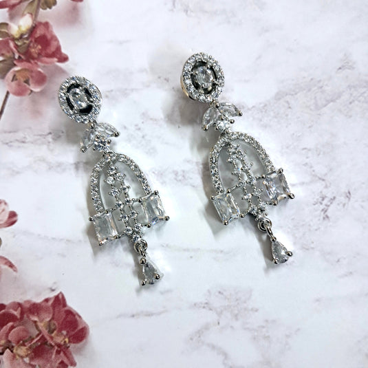 CZ Stone with American Diamond Drop Earring