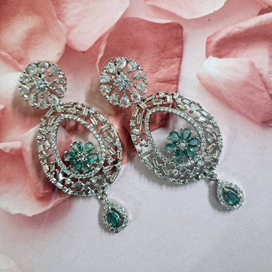 Aqua Green American Diamond Earring