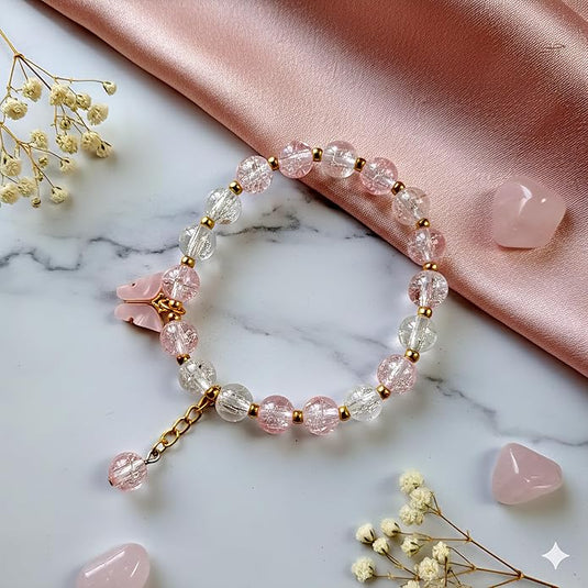 Sparkle Glass Beads Tassel Bracelet With Cute Enamel Butterfly Charm | Garimas