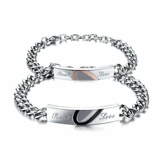 Couple Bracelet His Her Real Love Distance Stainless Steel | Garimas Lifestyle