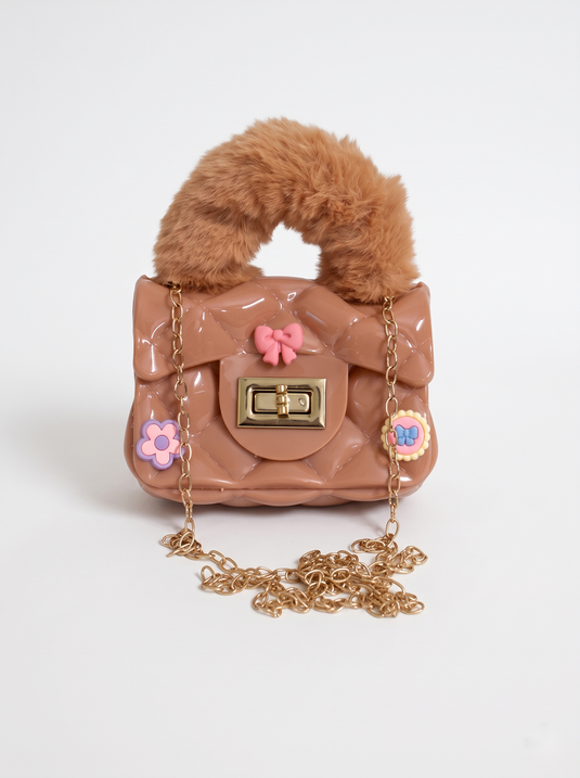 GARIMAS Caramel Brown kids silicone handbag clean main product image