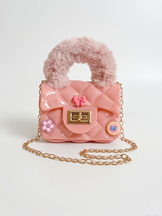 GARIMAS Peach Pink kids silicone handbag, clean main product image without watermark