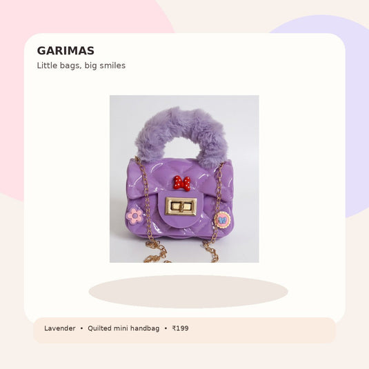 GARIMAS lavender kids silicone handbag lifestyle image