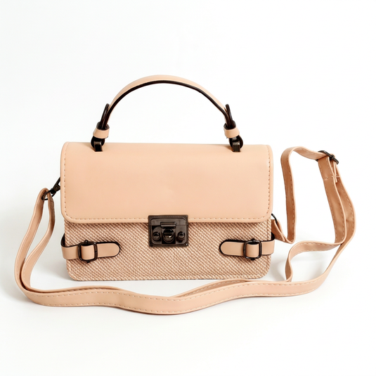 GARIMAS Blush Pink Faux Leather Handbag for Girls
