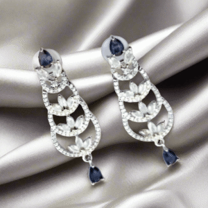 Alternative view of Black Stone with American Diamond Earring