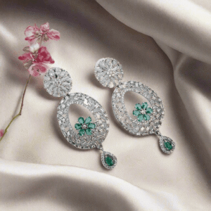 Alternative view of Aqua Green American Diamond Earring