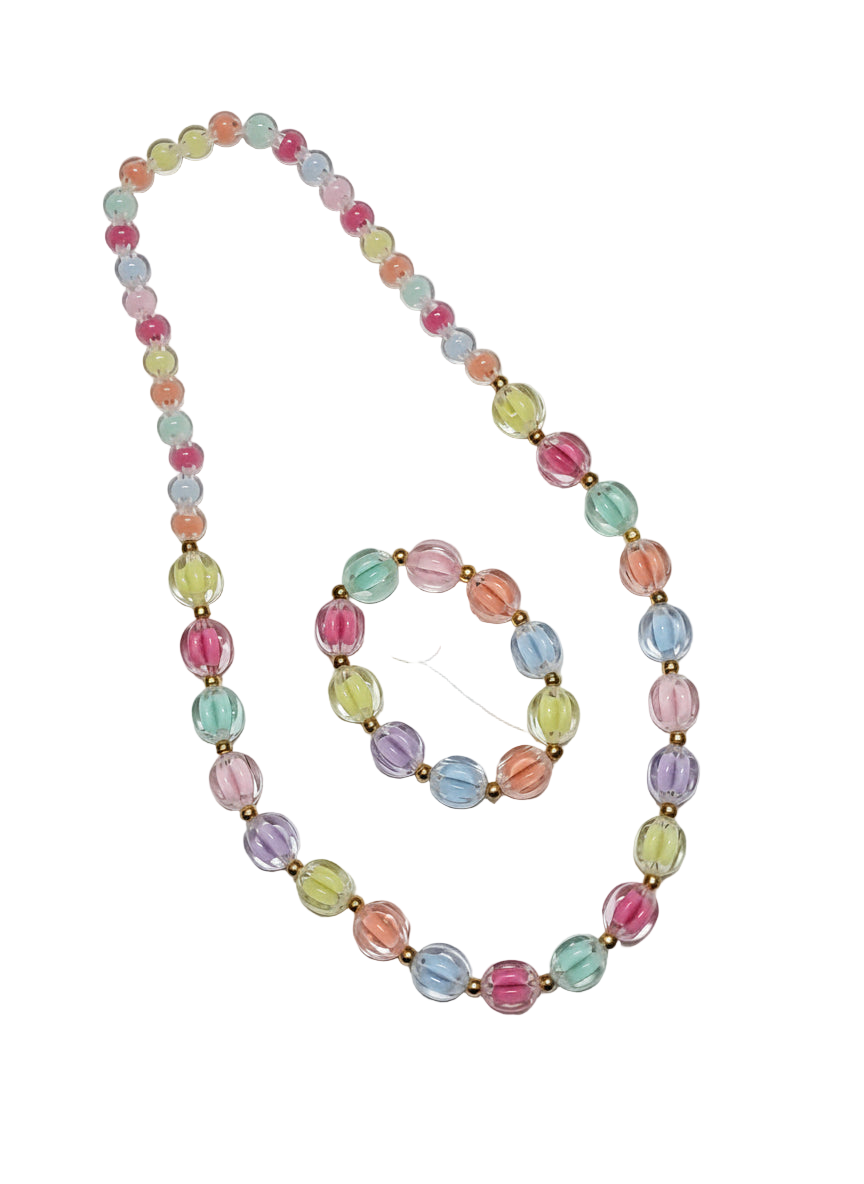 Purple Pink Glass Beads Necklace and Bracelet Set for Girls - Image 11