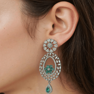 Aqua Green American Diamond Earring
