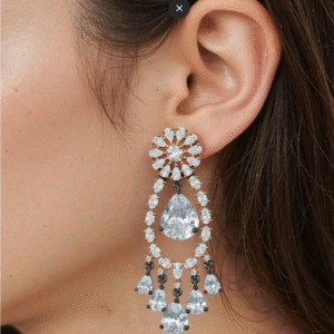 Copper Gold Plated American Diamond  Danglers Earrings