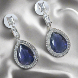 Purple Stone American Diamond Brass Drops