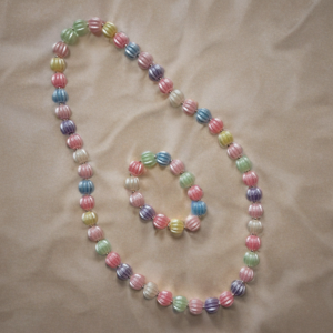 Alternative view of Multicolor Necklace and Bracelet Set with steel metal beads for Baby Girls