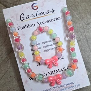 Girls Multicolor beaded Necklace with Bracelet